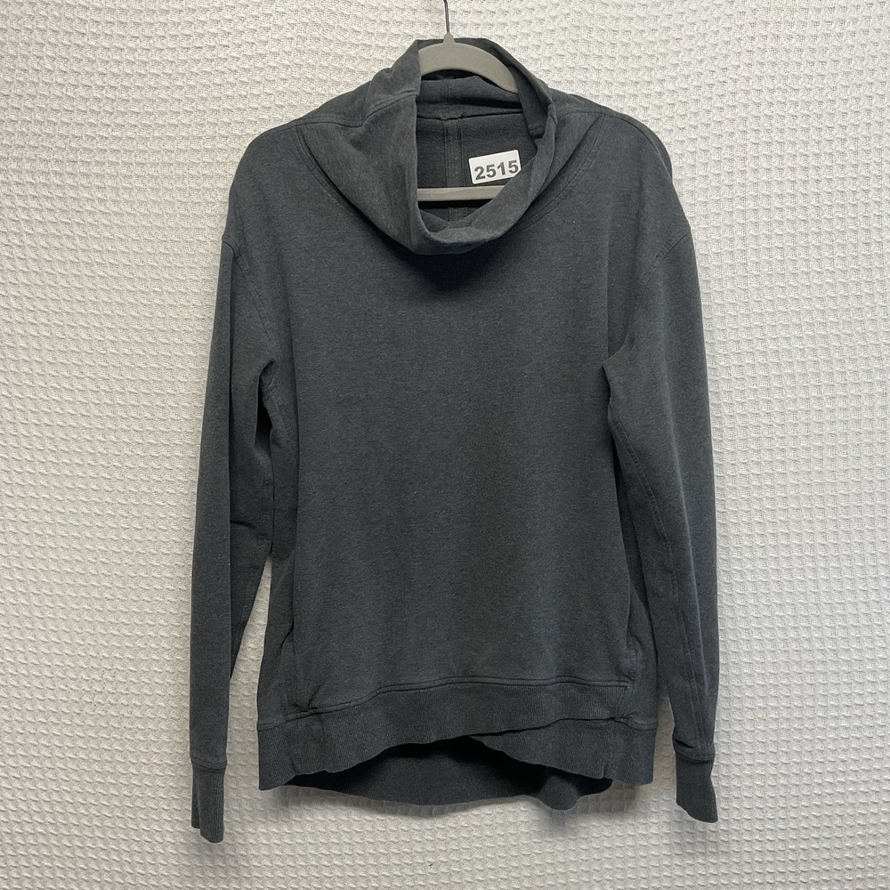 Lululemon Sweatshirt Size 12 Grey Cowl Neck‎ Long Sleeve Pockets Pullover